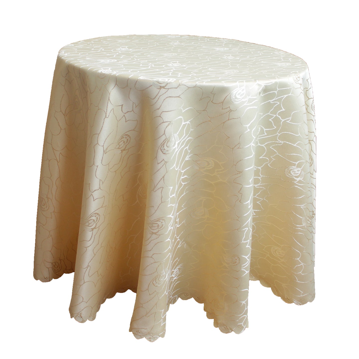 180cm Rund Damast Tischdecke mit Silver