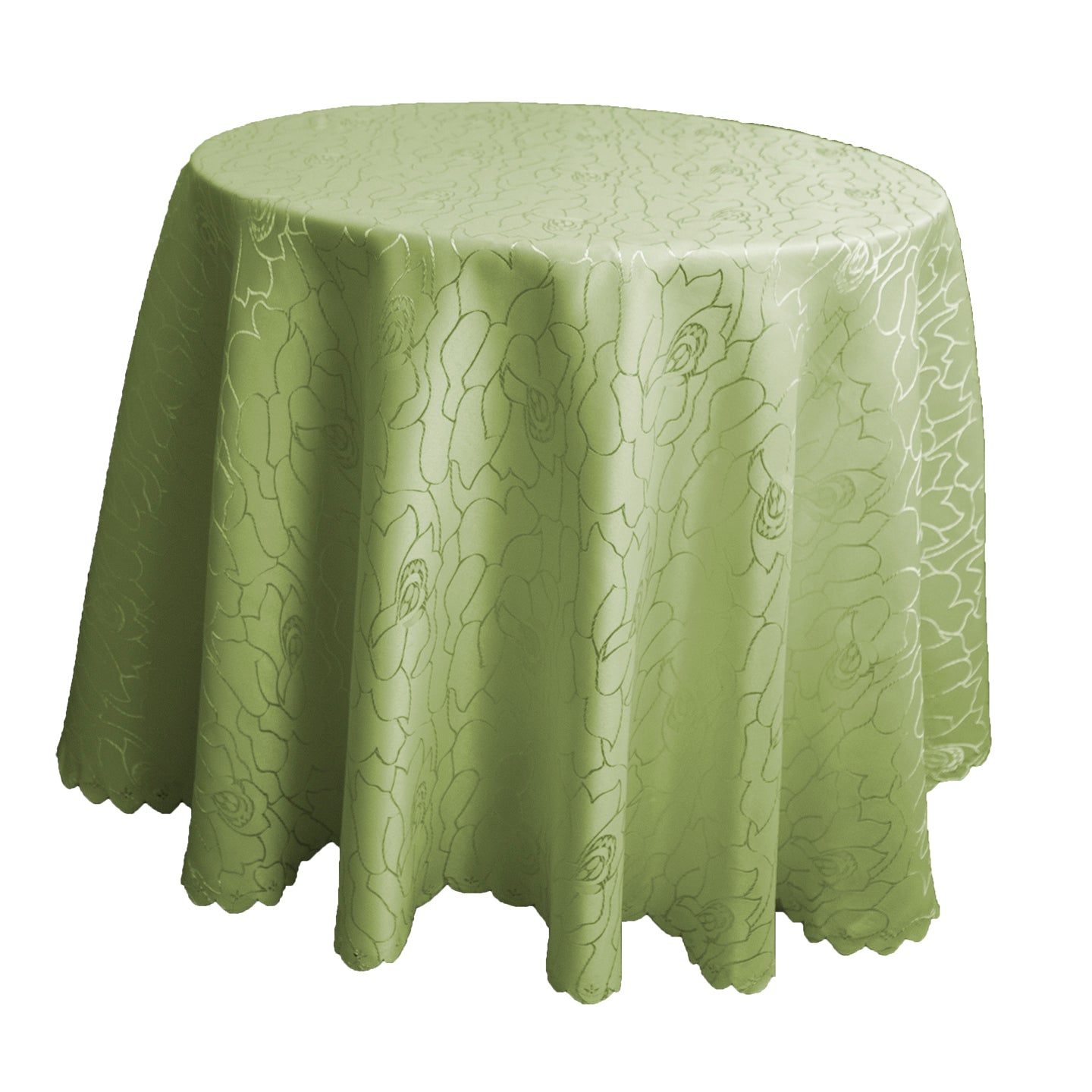 160cm Rund Damast Tischdecke mit Silver