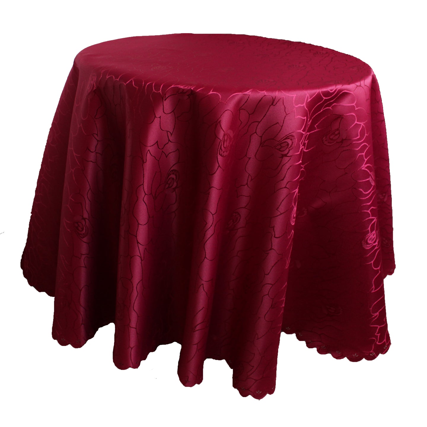 135cm Rund Damast Tischdecke mit Silver